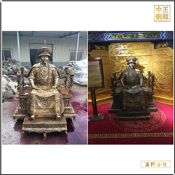 古代努爾哈赤銅雕塑鑄造 