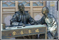 中醫文化雕塑|中醫號脈情景小品