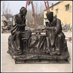 喝茶情景小品雕塑